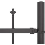 vidaXL Panel ograde s krovom u obliku šiljka Set od 3 Siva | shoptok.hr