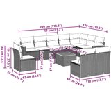  11-dijelni set vrtnih sofa od poliratana s jastucima crni | shoptok.hr