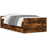 Furnova Posteljni okvir s predali dimljen hrast 90x200 cm, (21942060) | Shoptok.si
