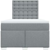 vidaXL Boxspring postelja z vzmetnico svetlo siva 120x190 cm blago | Shoptok.si