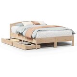 vidaXL Okvir kreveta bez madraca 135 x 190 cm od masivne borovine | shoptok.hr