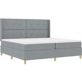 Box Spring Postelja z Blazino Svetlo Siva 200x200 cm Tkanina, (22050276) | Shoptok.si
