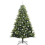 vidaXL Umjetno rasklopivo božićno drvce s 300 LED dioda Zelena 210 cm | shoptok.hr