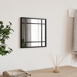 vidaXL Zidno ogledalo crno 30x30 cm četvrtasto željezno | shoptok.hr