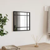 vidaXL Zidno ogledalo crno 30x30 cm četvrtasto željezno