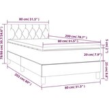  Krevet box spring s madracem LED smeđesivi 80 x 200 cm tkanina | shoptok.hr
