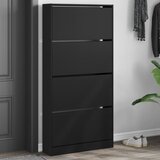 vidaXL Ormarić za cipele s 4 preklopne ladice crni 80 x 21 x 163 5 cm Cijene