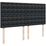 vidaXL Otomanski posteljni okvir z vzmetnicami črn 200x200cm um. usnje | Shoptok.si