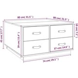  Stolić za kavu sivi 80 x 80 x 45 cm od masivne borovine | shoptok.hr