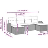  Vrtna sedežna garnitura z blazino 6 pcs Rjava Poly ratan, (5000063320) | Shoptok.si