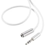 JACK audio produžni kabel [1x JACK utikač 3.5 mm - 1x JACK utičnica 3.5 mm] 1 m bijeli SuperSoft