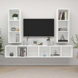 TV Stenske TV omarice 4 kosi bela iverna plošča | Shoptok.si