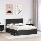  Konstrukcija postelje Črna 150 x 200 cm Inženirsko leseno, (5000121505) | Shoptok.si