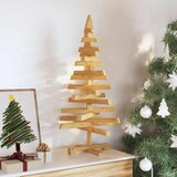 vidaXL Božična drevesa z stojalom Rjava 90 cm Trdna borovina | Shoptok.si
