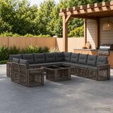  Sjedeća garnitura za vrt 12 kom. Siva i tamno siva poliratan 100 x 55 x 73 cm | Shoptok.si