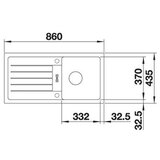 Blanco FAVUM 45 S Silgranit granitna sudopera, 332x370x180mm, antracit | shoptok.hr