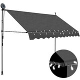 vidaXL Ročno zložljiva tenda z LED lučmi 300 cm antracitna Cene