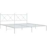  Metalni okvir za krevet s uzglavljem bijeli 183x213 cm | shoptok.hr