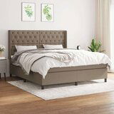  Box spring postelja z vzmetnico taupe 160x200 cm blago, (20895604) | Shoptok.si