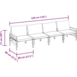 vidaXL Sjedeća garnitura za vrt 4 pcs Antracitno siva Čelik | shoptok.hr