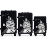  Komplet 3 kofera Wings ABS+ crni mačak | shoptok.hr