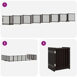vidaXL Vrata za pse s vratašcima 15 panela sklopiva 750 cm drvo topole | shoptok.hr