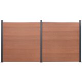 vidaXL Set panela za ogradu smeđi 353x186 cm WPC | shoptok.hr