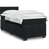  Krevet box spring s madracem crni za jednu osobu baršunasti | shoptok.hr
