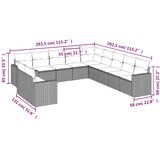  11-dijelni set vrtnih sofa od poliratana s jastucima sivi | shoptok.hr