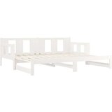  Izvlečna dnevna postelja bela trdna borovina 2x(90x200) cm, (20787884) | Shoptok.si
