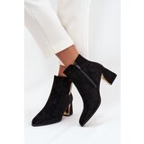 Boto Women's heeled ankle boots with gold details black Kalivra | Shoptok.si