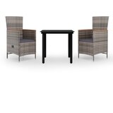  3-dijelni vrtni blagovaonski set s jastucima sivi | shoptok.hr