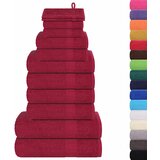 vidaXL 12-dijelni set ručnika bordo 360 gsm 100 % pamuk | shoptok.hr