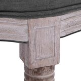  Klupa od tkanine i masivnog drva 150 x 40 x 48 cm tamnosiva | shoptok.hr