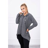 Kesi Sweatshirt with a long back and a graphite hood | Shoptok.si