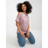 Fashion Hunters Light purple women's blouse with glossy print Cene