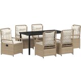  7-dijelni set za objedovanje u vrtu Bež Poli rattan | shoptok.hr