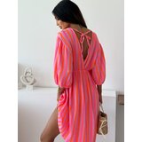 Beloved Glow Stripes bombažna obleka neon | Shoptok.si