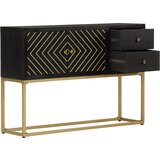 Maison Chic Komoda - Predalnik črna in zlata 110x30x75 cm trden mangov les, (21719882) | Shoptok.si