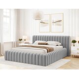 ELTAP svetlo siva oblazinjena zakonska postelja s prostorom za shranjevanje z letvenim dnom 180x200 cm carilla – | Shoptok.si