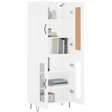  Visoka komoda bijela 69,5x34x180 cm konstruirano drvo Slike