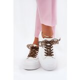 Boto Women's sneakers on a chunky platform with decorative lacing white Zidora | Shoptok.si