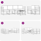  Set vanjskih sofa s jastukom 7 pcs Prirodna i krem | shoptok.hr