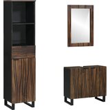 vidaXL Komplet pohištva za kopalnico s predalom s polico 3 pcs Orehova rjava | Shoptok.si