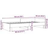 vidaXL Posteljni okvir siva sonoma 90x190 cm inženirski les, (21273459) | Shoptok.si