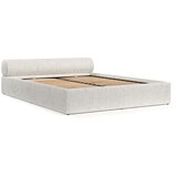 Maison de Rêve Kremno bela oblazinjena zakonska postelja s prostorom za shranjevanje z letvenim dnom 200x200 cm Solvo – | Shoptok.si
