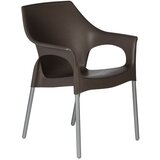 Stolica Stella sa aluminijumskim nogama - tamno moka