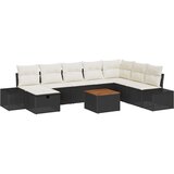  Set vrtnog namještaja Set od 9 Crna Ratan Kutna sofa u vrtu | shoptok.hr