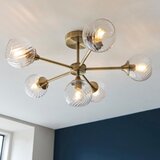  Endon 103171 - Luster na šipci ALLEGRA 6xE14/7W/230V mesing/prozirno | Eponuda.com