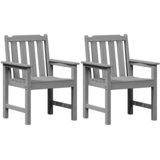  Vrtna blagovaonska stolica 2 pcs Svijetlo siva HDPE | shoptok.hr
